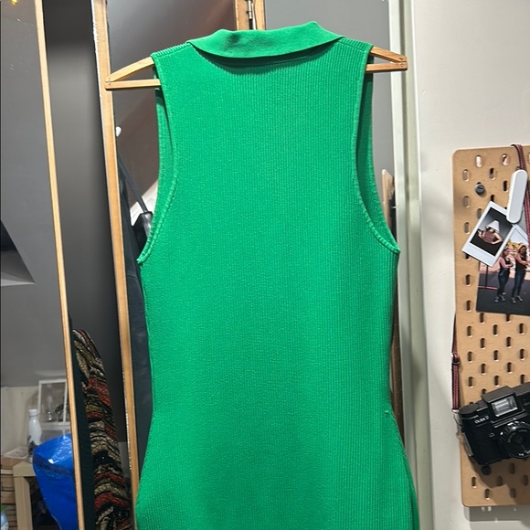 Babaton Sculpt Knit Polo Dress in Green - Picture 3 of 6